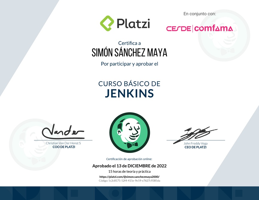 Diploma del Curso Básico de Jenkins
