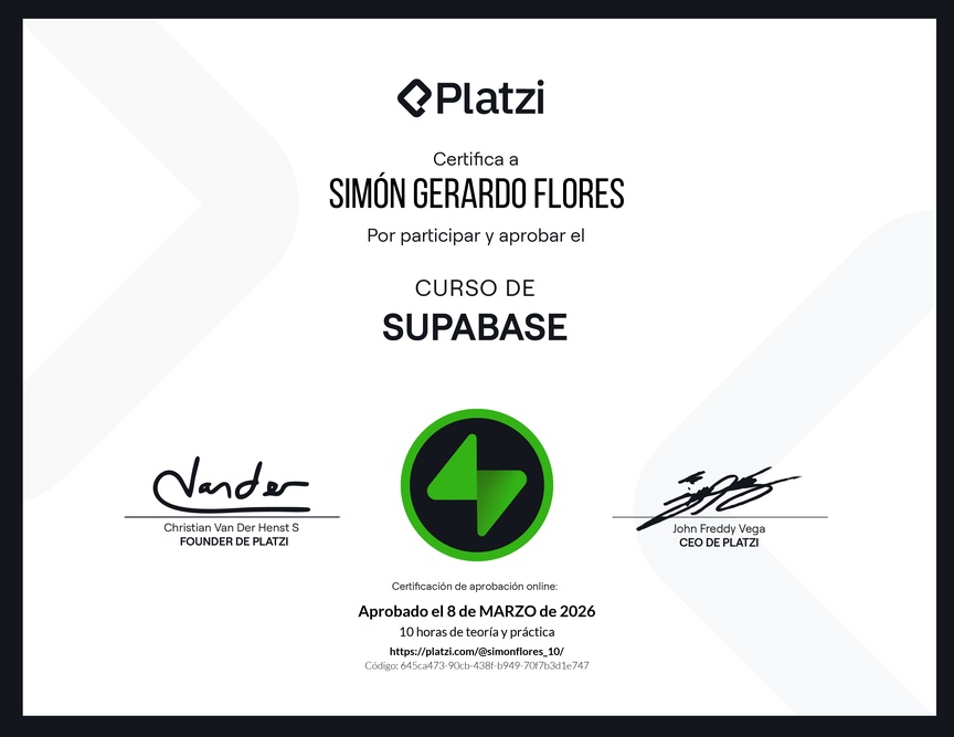 Diploma del Curso de Supabase