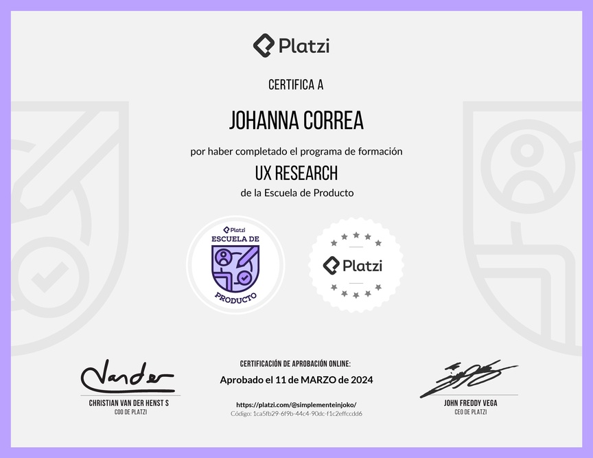 Diploma de la Ruta de Aprendizaje de Trabaja como UX Researcher
