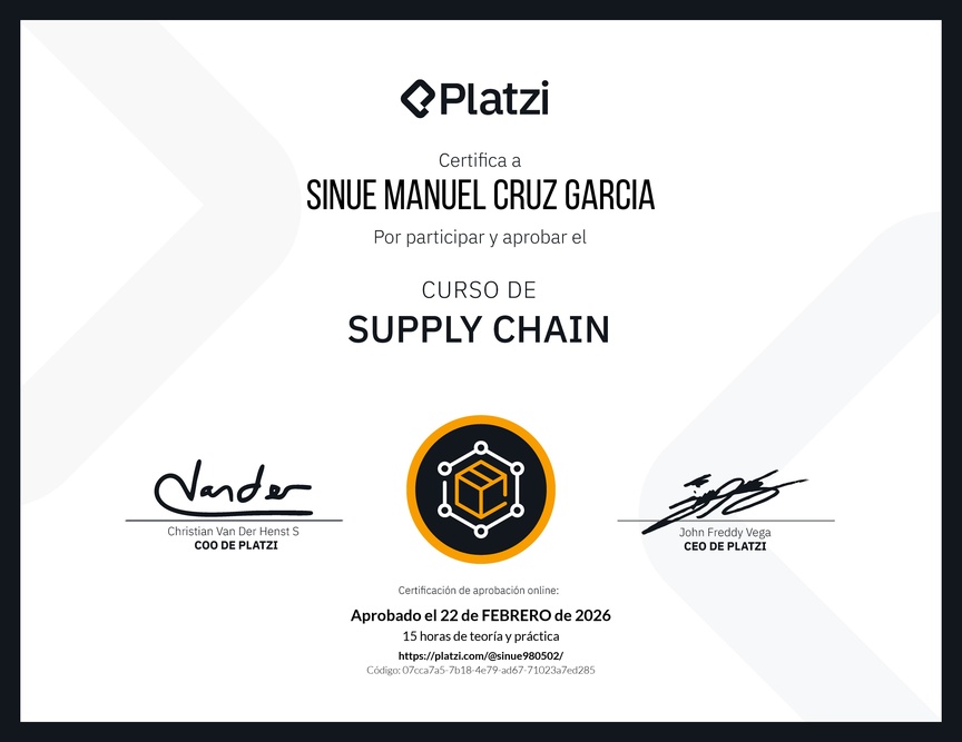 Diploma del Curso de Supply Chain
