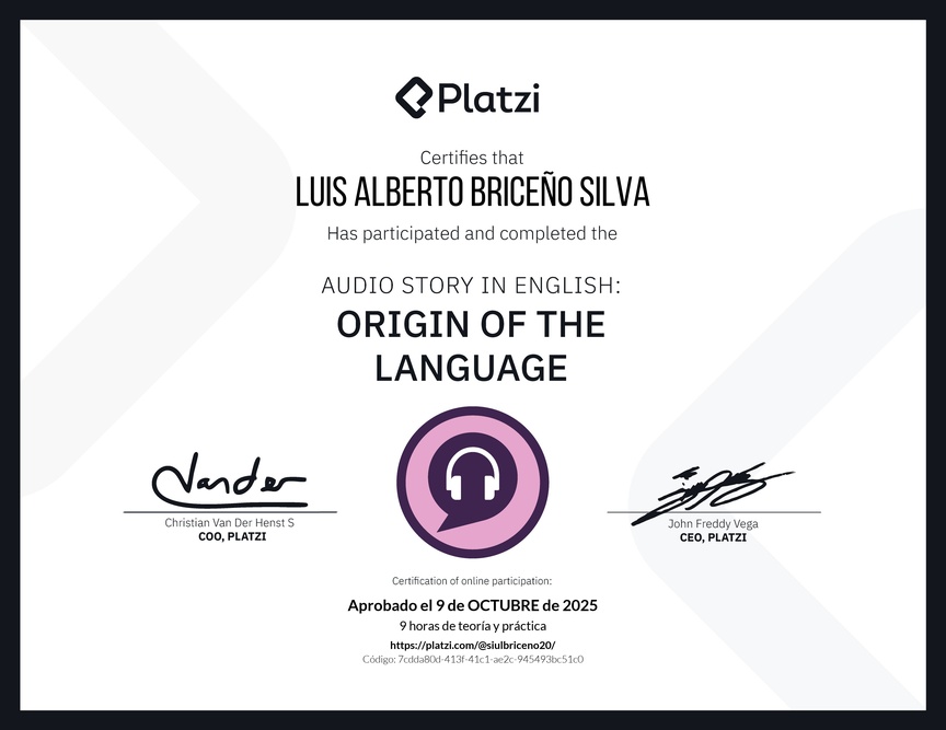 Diploma de Audio Historia en Inglés: Origen del idioma