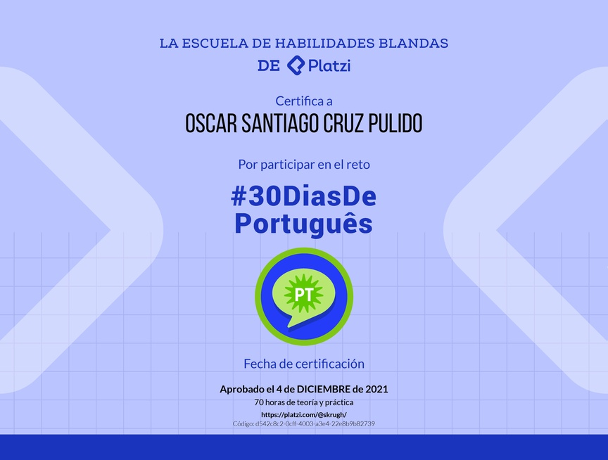 Diploma de 30 Dias De Português