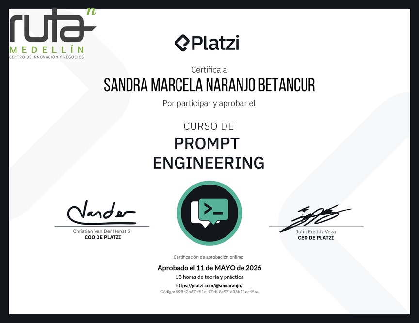 Diploma del Curso de Prompt Engineering