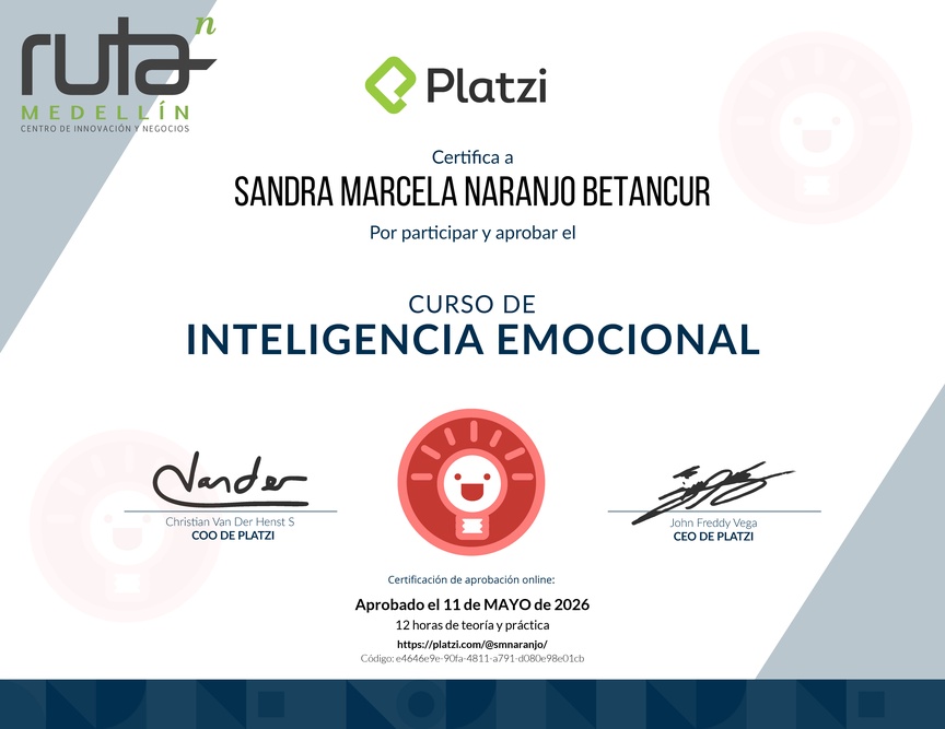 Diploma del Curso de Inteligencia Emocional