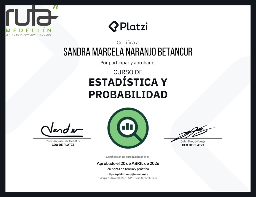 Diploma del Curso de Estadística y Probabilidad