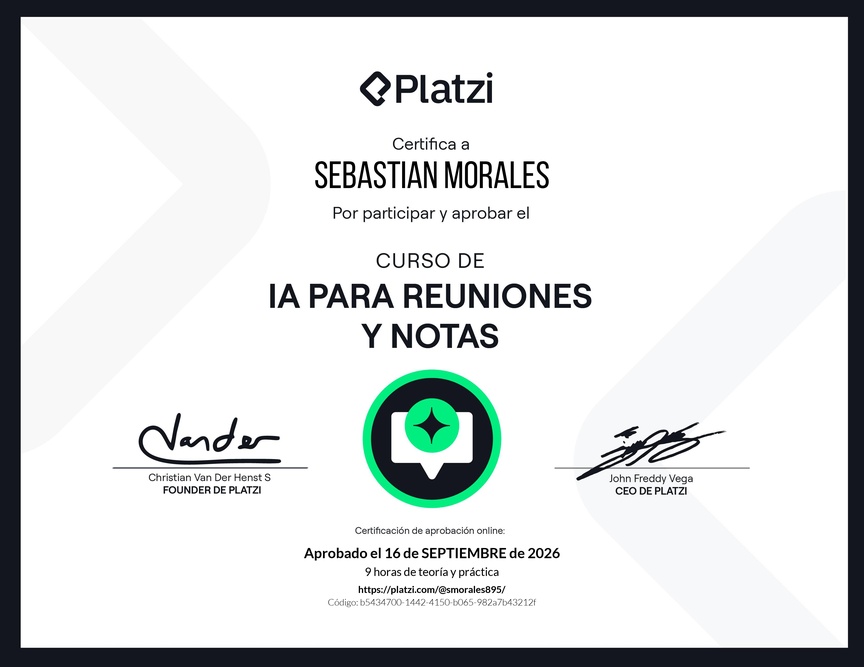 Diploma del Curso de AI para Reuniones y Notas