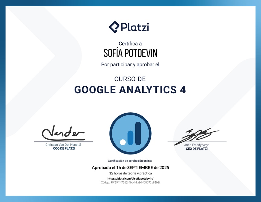 Diploma del Curso de Google Analytics