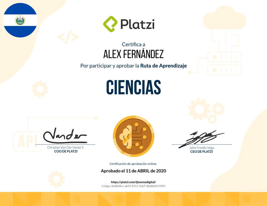 Diploma de la Ruta de Aprendizaje de Ciencias