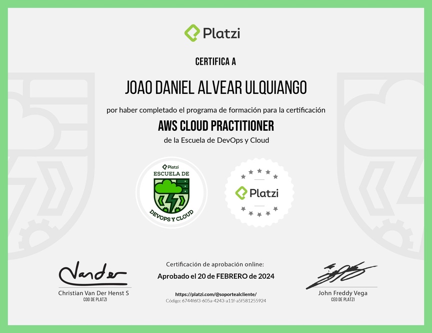 Diploma de la Ruta de Aprendizaje de Certificación de AWS Cloud Practitioner