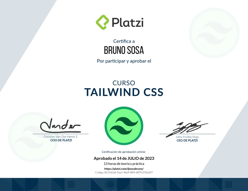 Diploma del Curso de Tailwind CSS 1