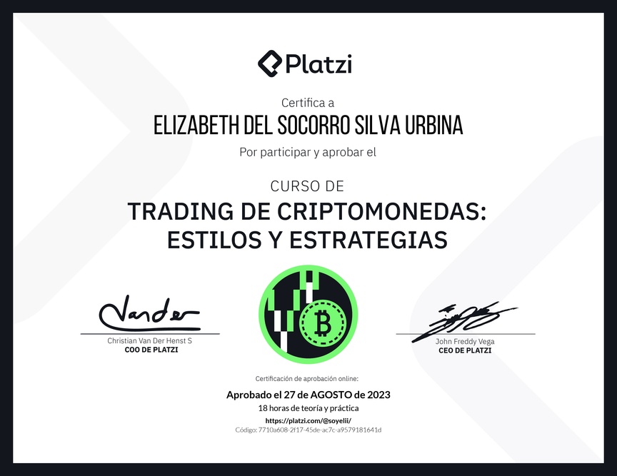 Diploma del Curso de Trading de Criptomonedas: Estilos y Estrategias
