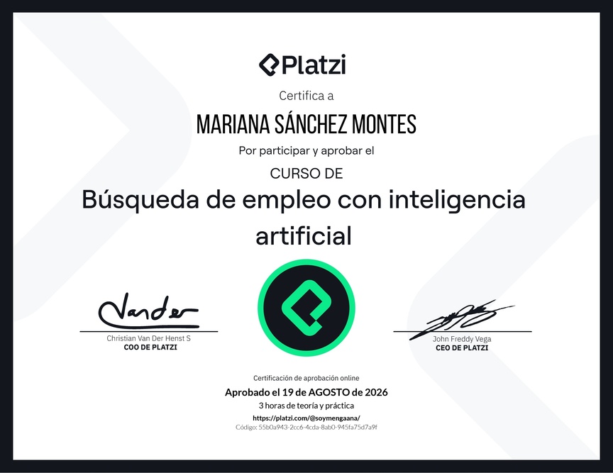 Diploma de Búsqueda de empleo con inteligencia artificial