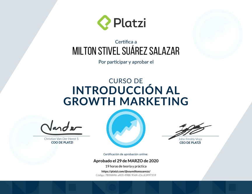 Diploma del Curso de Introducción al Growth Marketing