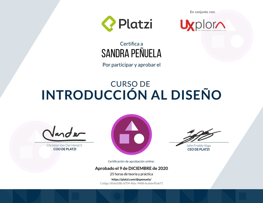 Diploma del Curso de Introducción al Diseño