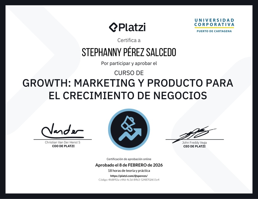 Diploma del Curso de Growth: Marketing y Producto para el Crecimiento de Negocios