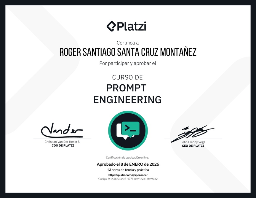 Diploma del Curso de Prompt Engineering