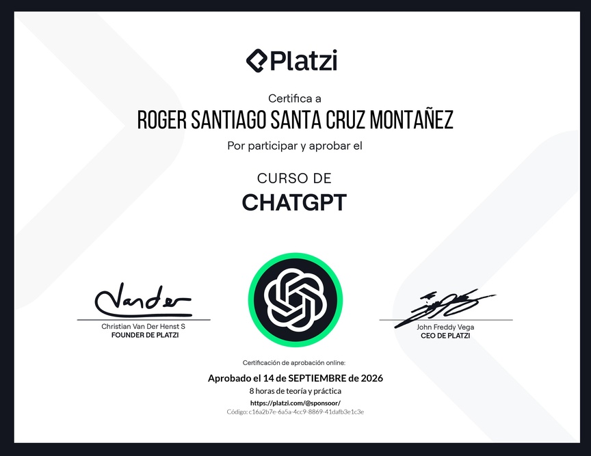 Diploma del Curso de ChatGPT