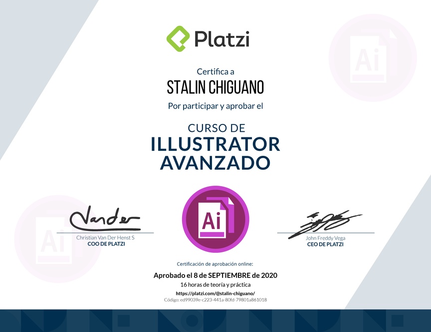 Diploma del Curso de Illustrator Avanzado