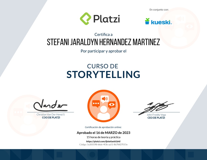 Diploma del Curso de Storytelling