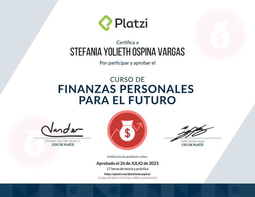Diploma del Curso de Planificación Financiera para el Futuro