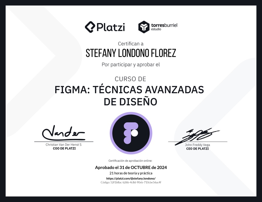 Diploma del Curso de Figma: Técnicas Avanzadas de Diseño