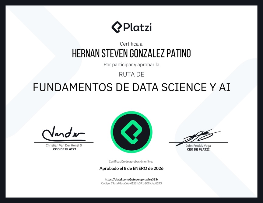 Diploma de la Ruta de Aprendizaje de Fundamentos de Data Science y AI