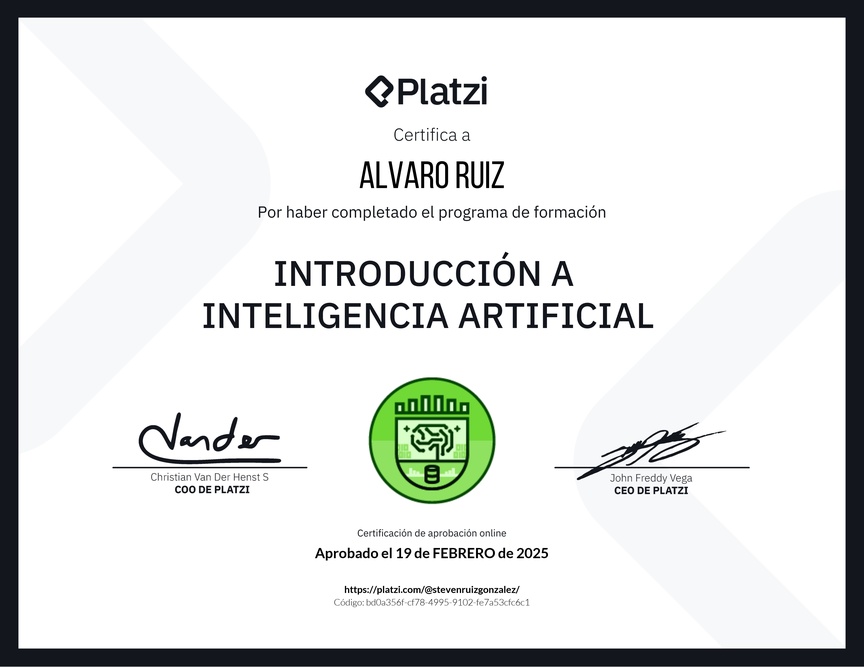 Diploma de la Ruta de Aprendizaje de Introducción a AI