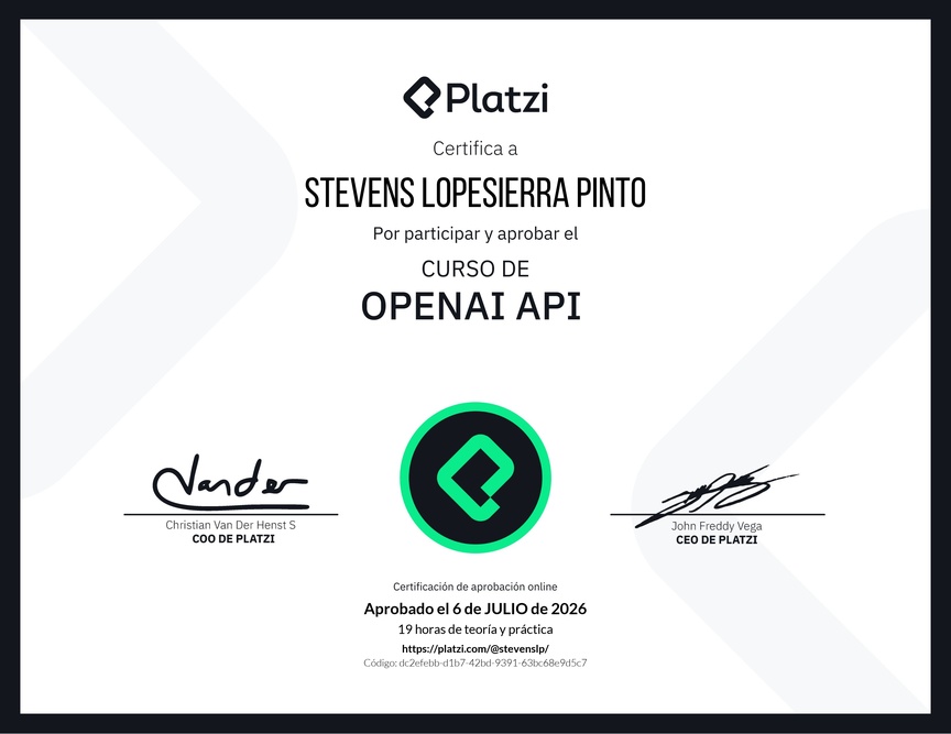 Diploma del Curso de OpenAI API