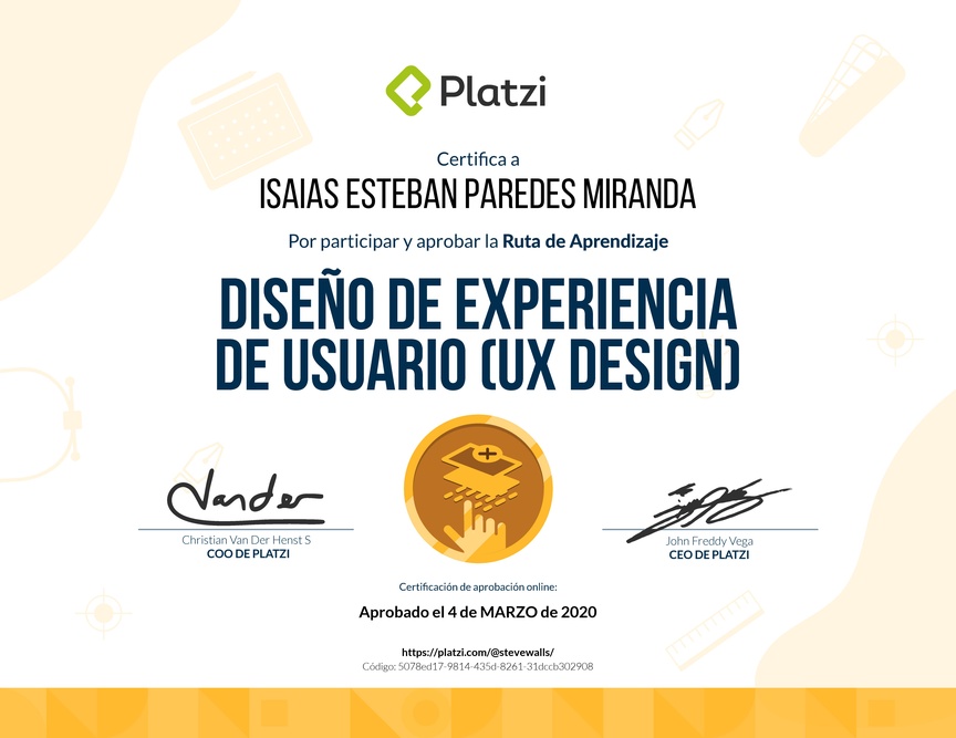 Diploma de la Ruta de Aprendizaje de Diseño de Experiencia de Usuario (UX Design)