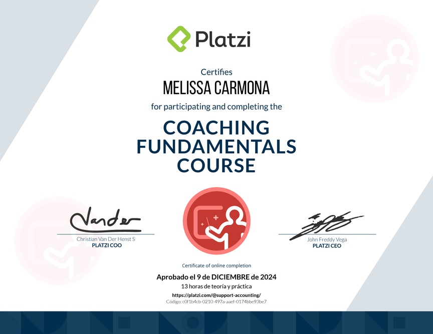 Diploma del Curso de Habilidades y Estrategias de Coaching
