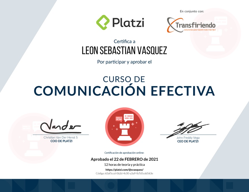 Diploma de Audiocurso de Comunicación Efectiva