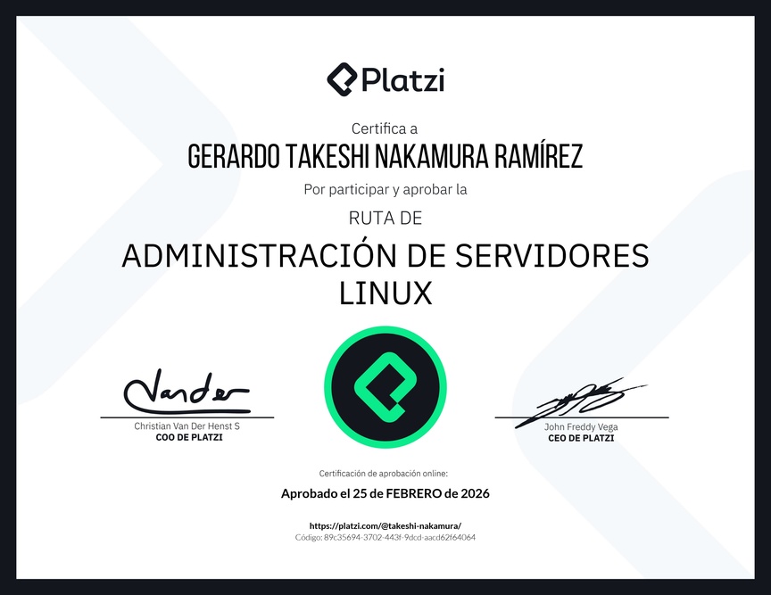Diploma de la Ruta de Aprendizaje de Administración de Servidores Linux