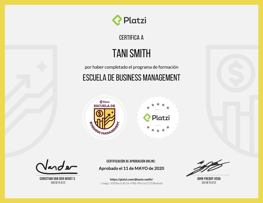 Diploma de la Ruta de Aprendizaje de Business Management