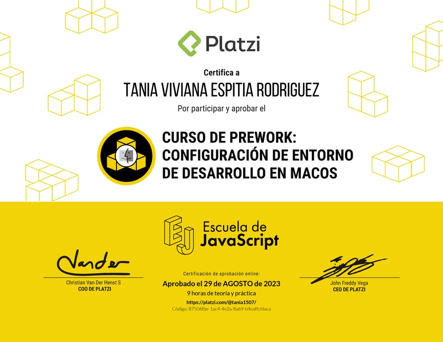 Diploma del Curso de Configuración de Entorno de Desarrollo en macOS
