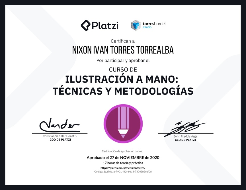 Diploma del Curso de Ilustración a Mano: Técnicas y Metodologías