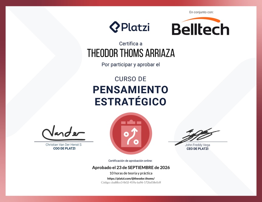 Diploma del Curso de Pensamiento Estratégico