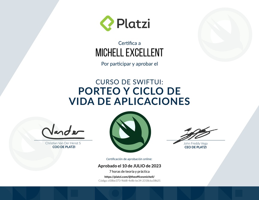 Diploma del Curso de SwiftUI: Porteo y Ciclo de Vida de Aplicaciones