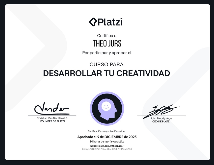 Diploma del Curso para Desarrollar tu Creatividad