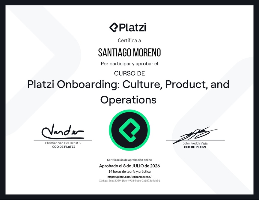 Diploma de Platzi Onboarding: Culture, Product, and Operations