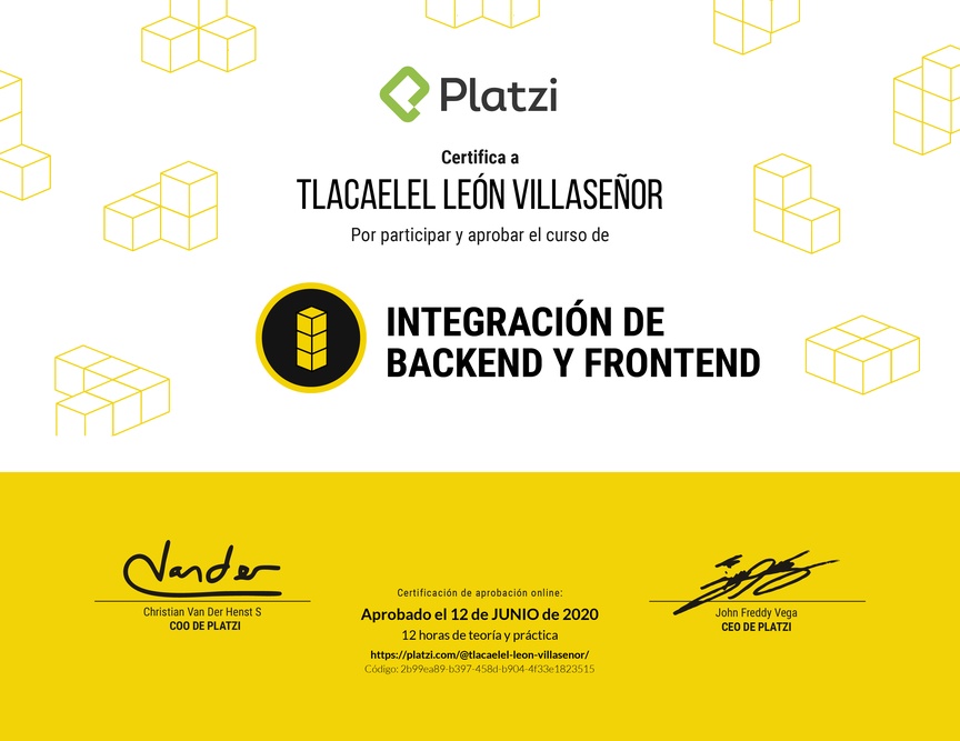 Diploma del Curso de Integración de Backend y Frontend