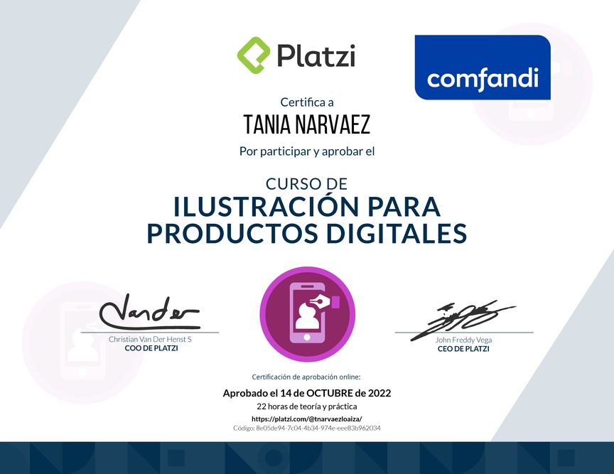 Diploma del Curso de Ilustración en Productos Digitales