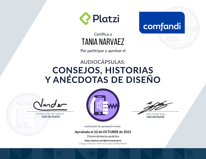 Diploma de Audiocápsulas: Consejos, Historias y Anécdotas de Diseño