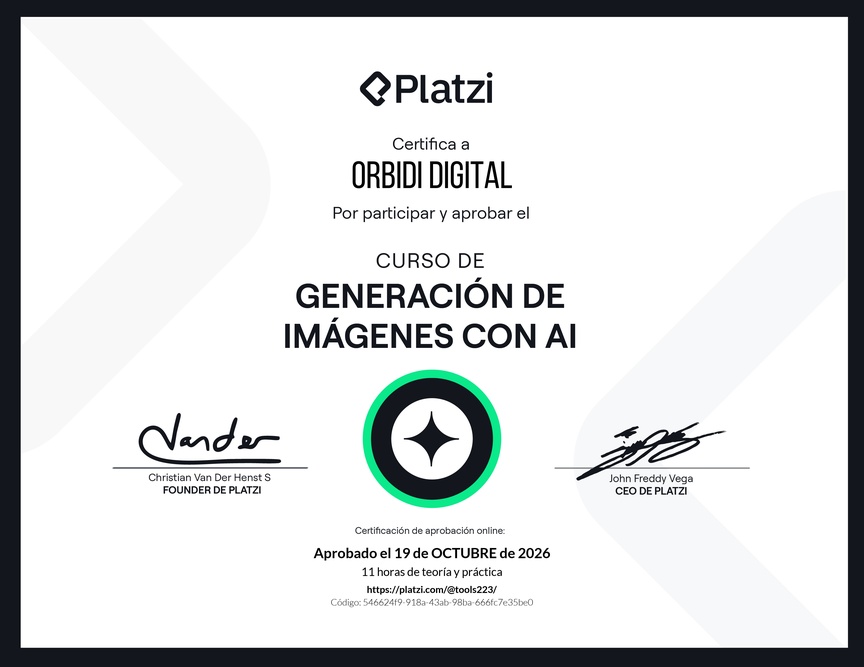 Diploma del Curso de Generación de Imágenes con IA