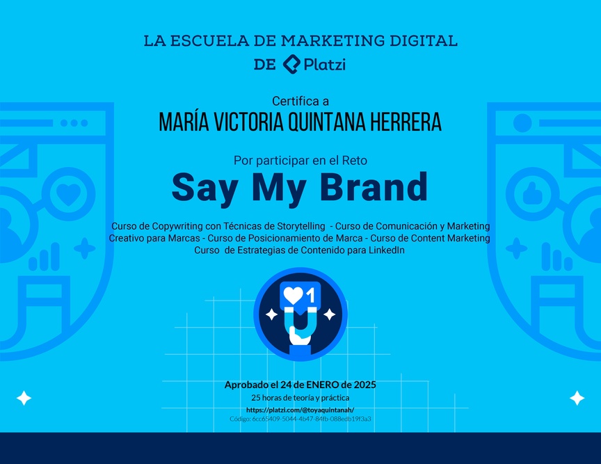 Diploma de Reto de Marca Personal