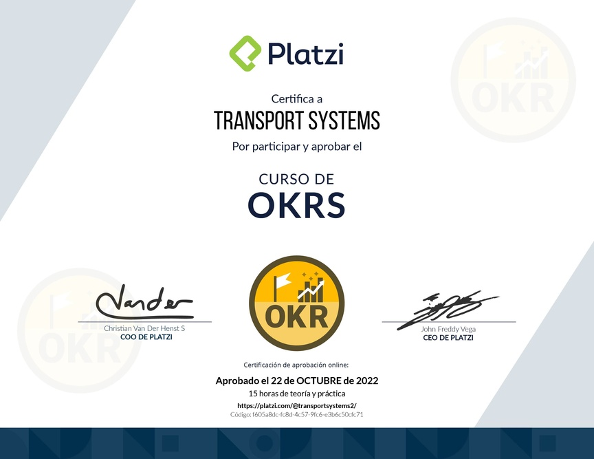 Diploma del Curso de OKRs: Herramienta Clave para Managers