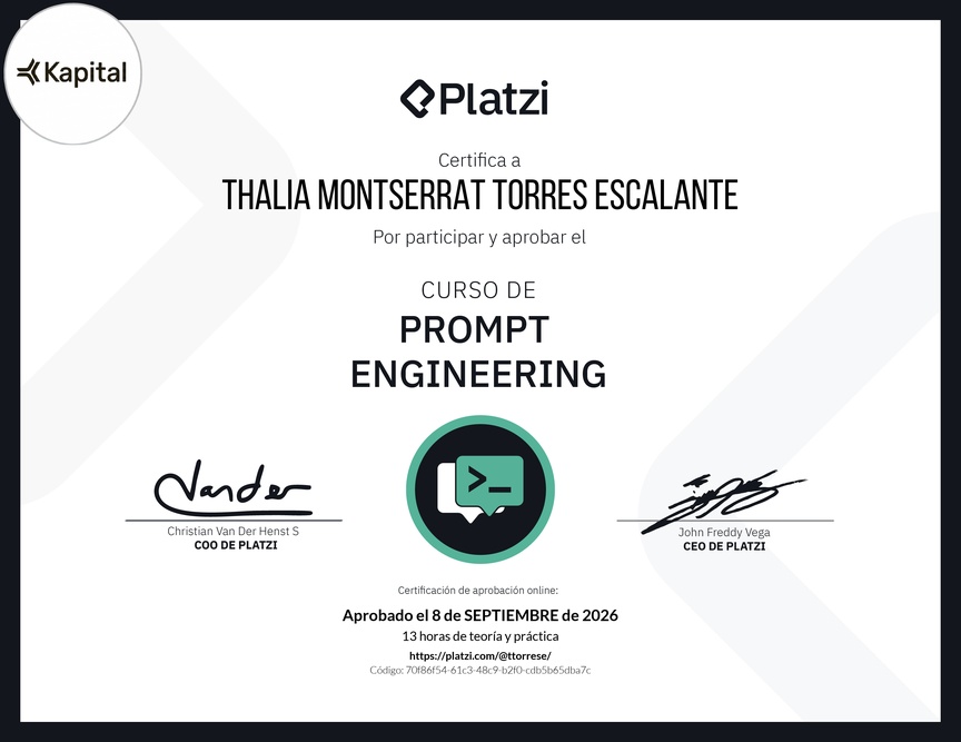 Diploma del Curso de Prompt Engineering