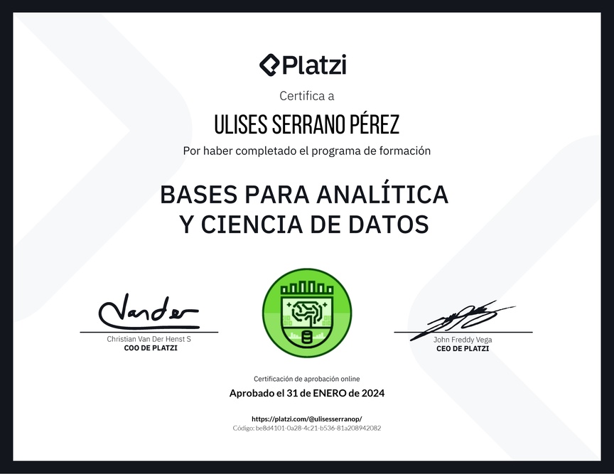 Diploma de la Ruta de Aprendizaje de Bases para Analítica y Ciencia de Datos