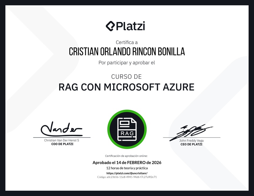 Diploma del Curso de RAG con Microsoft Azure