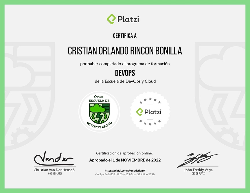 Diploma de la Ruta de Aprendizaje de DevOps