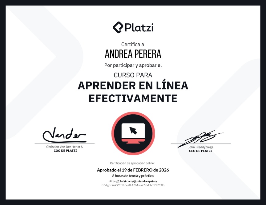 Diploma del Curso para Aprender en Línea Efectivamente